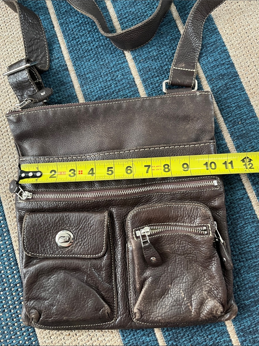 Roots Dark Brown Leather Crossbody Bag with Front Pockets - Picture 15 of 16